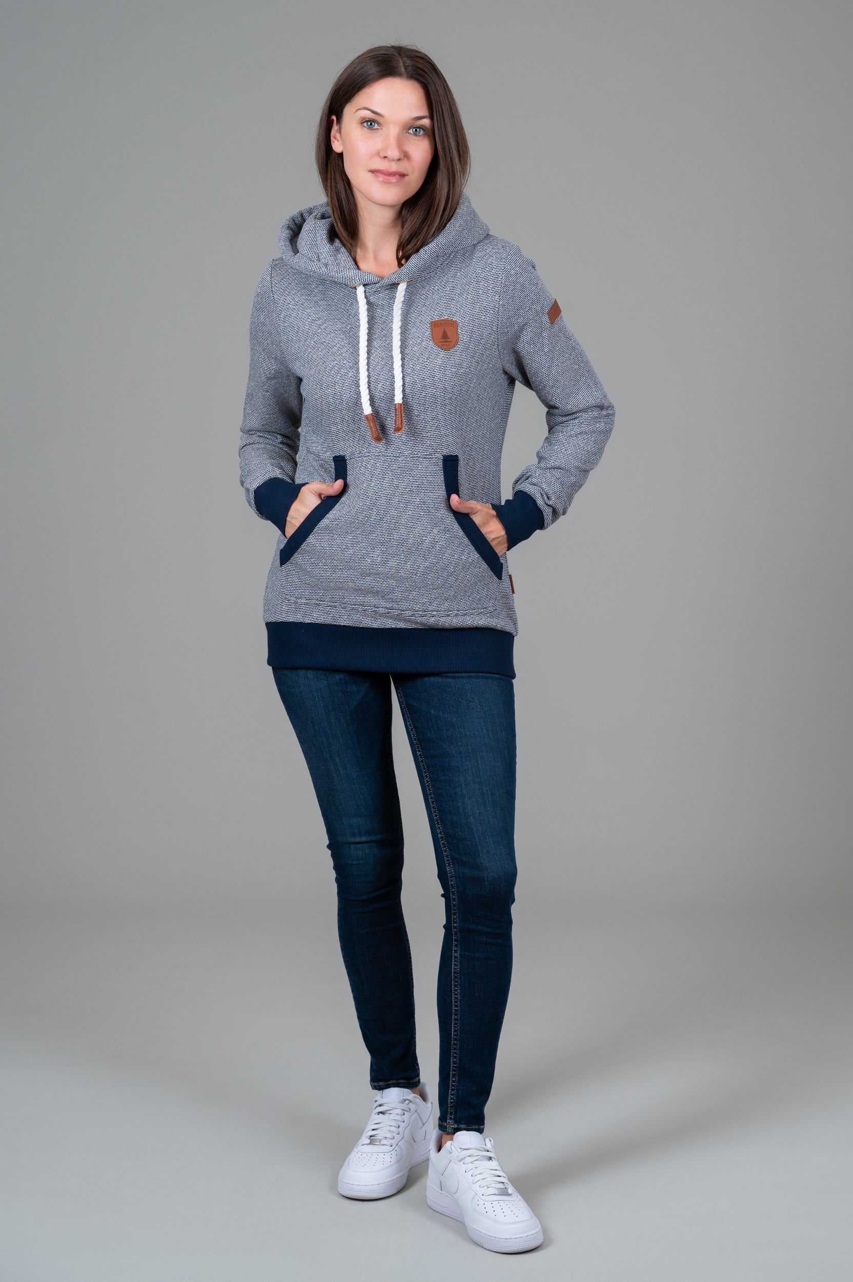 Corrie Navy Microstripe Hoodie