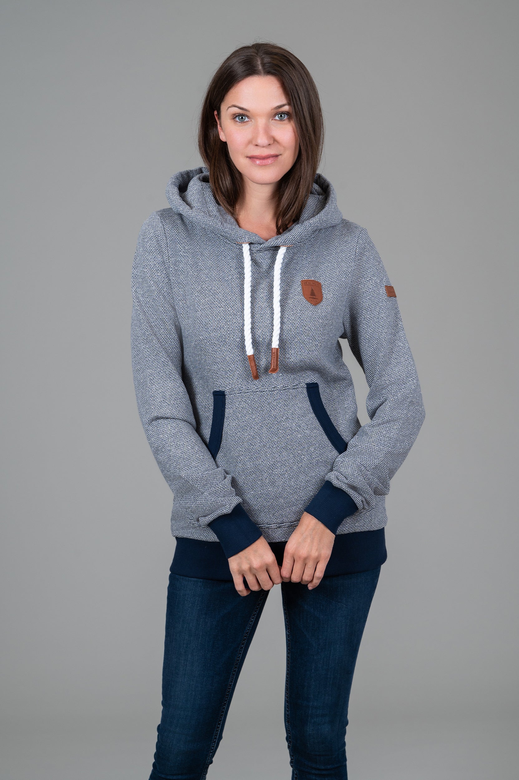 Corrie Navy Microstripe Hoodie