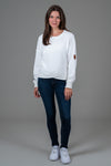 Erma Ivory Cross Hem Sweatshirt