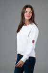 Erma Ivory Cross Hem Sweatshirt