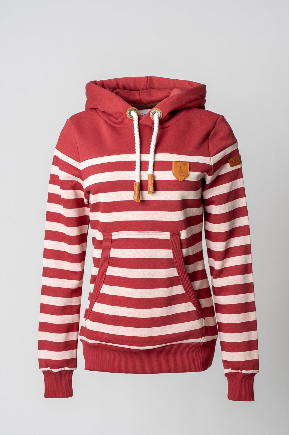 Grace Oatmeal Stripe Hoodie Berry