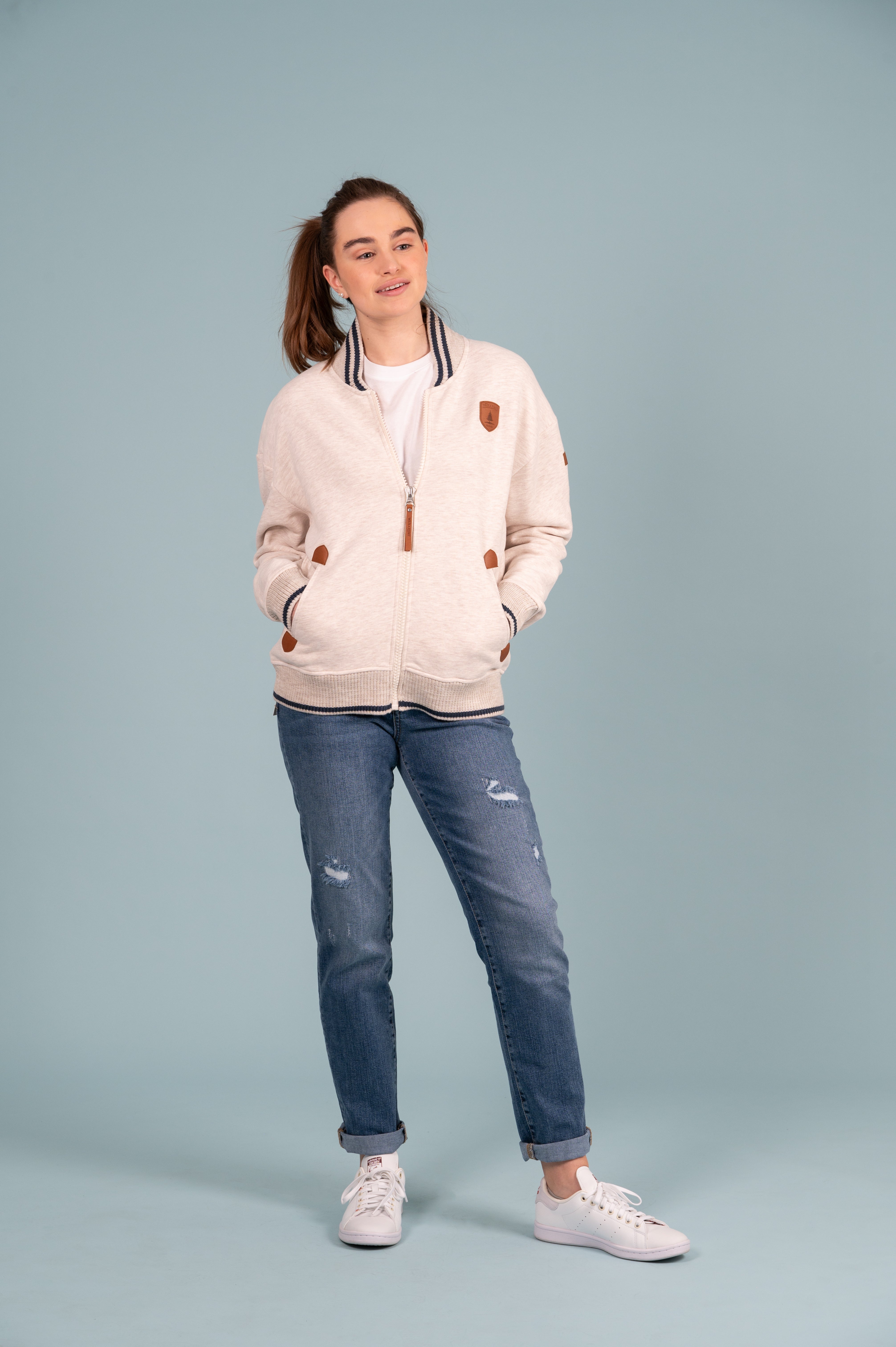 Henlie Full-Zip Sweatshirt Heather Oatmeal Image principale