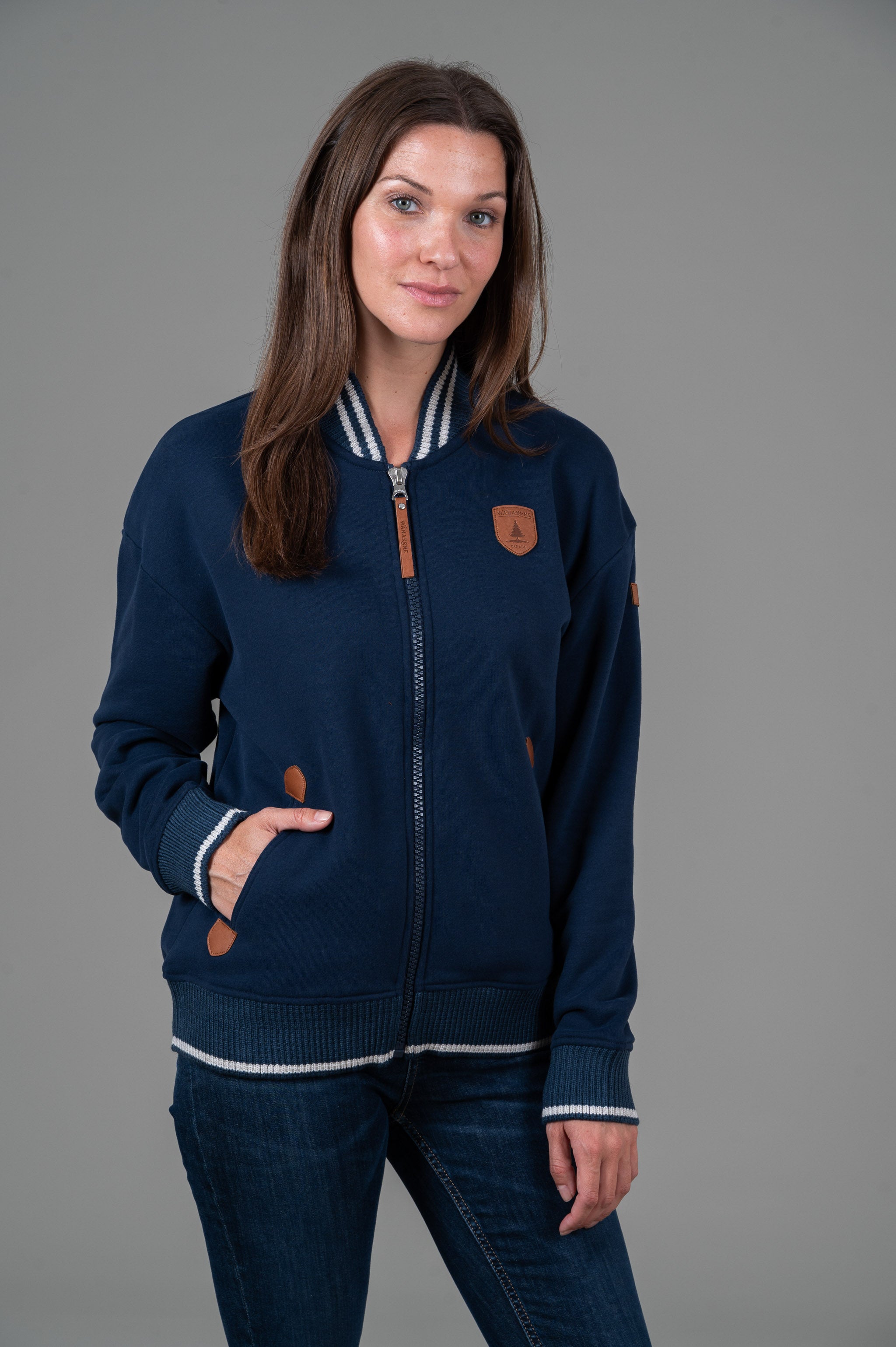 Henlie Full-Zip Sweatshirt Oxford Blue Main image