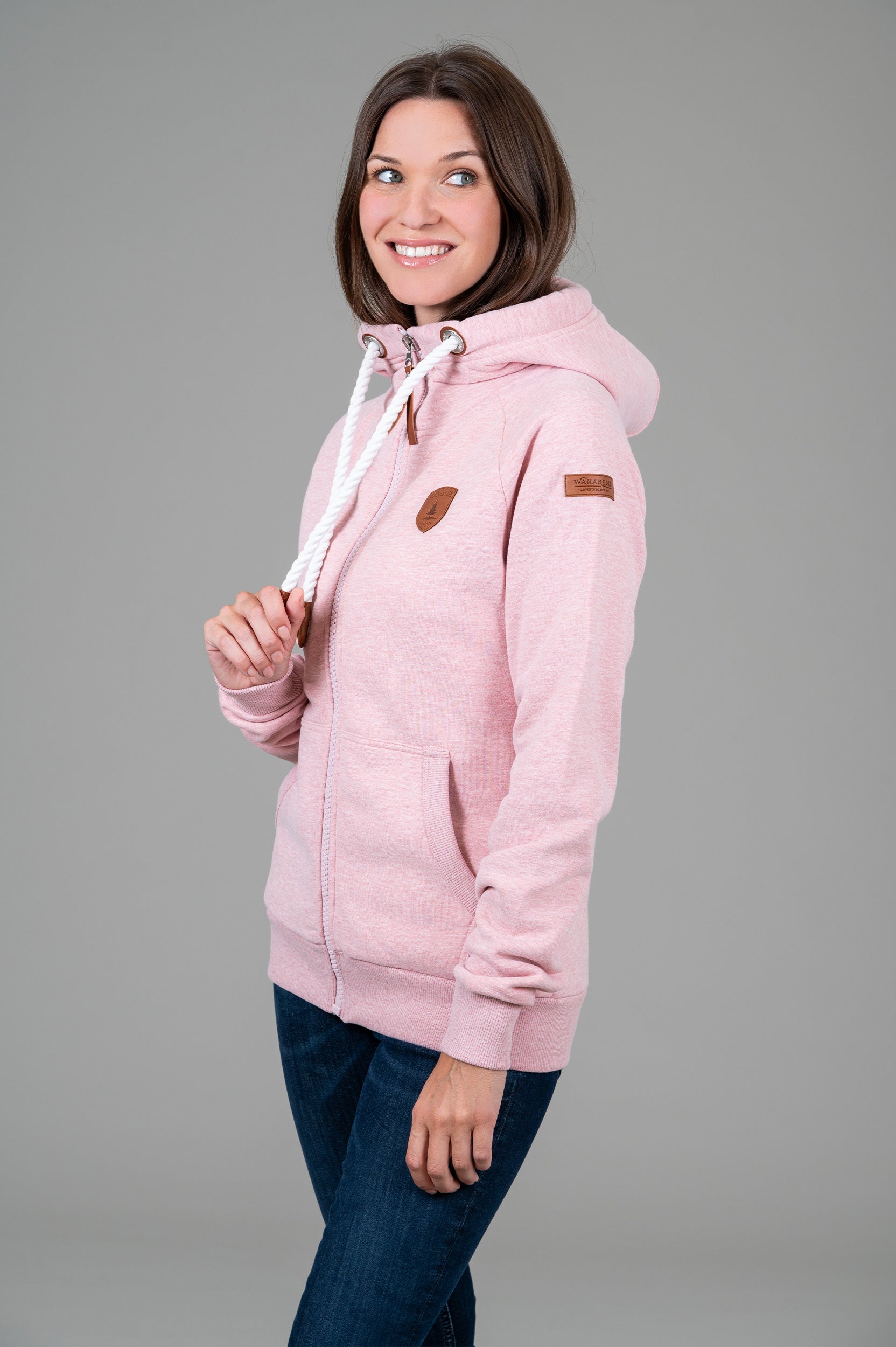 Hera Heather Pink Full-Zip Hoodie