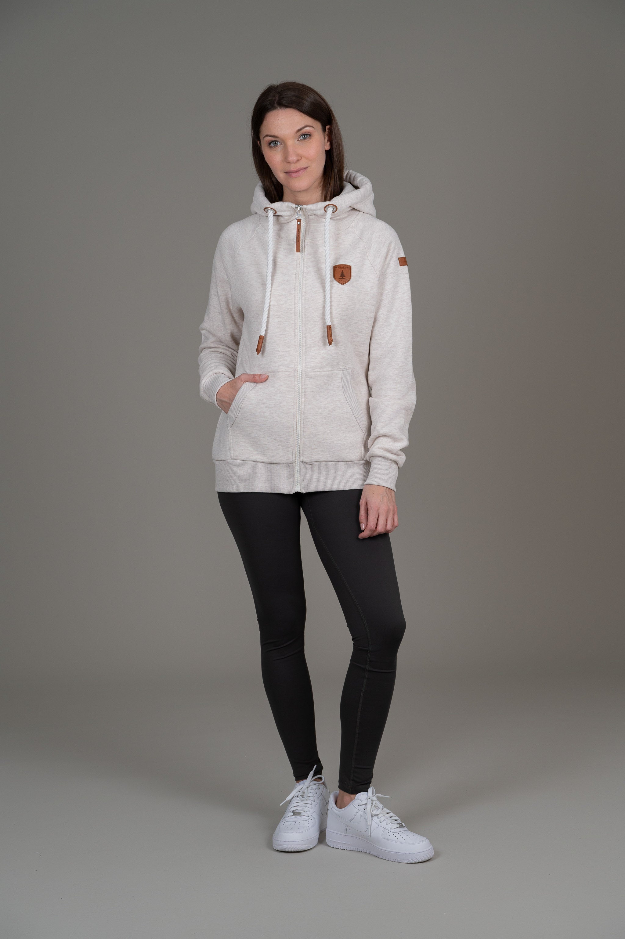 Hera Heather Oatmeal Full-Zip Hoodie Secondary image