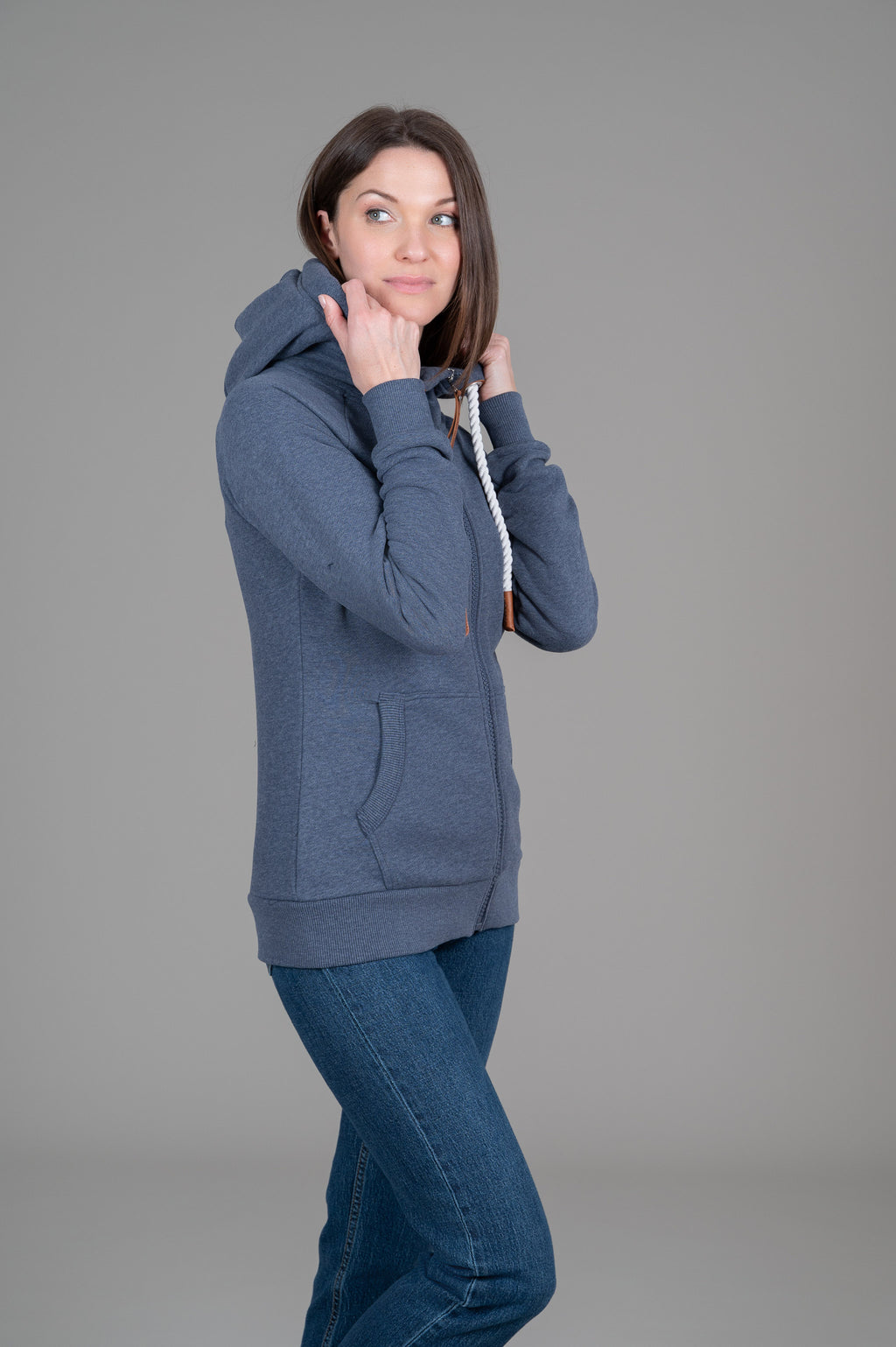 Hera Navy Full-Zip Hoodie