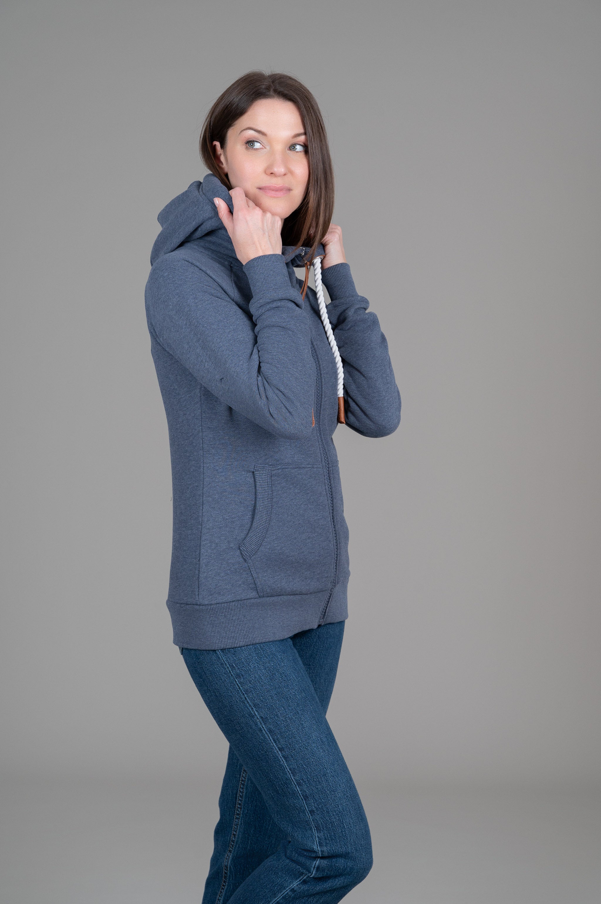 Hera Navy Full-Zip Hoodie