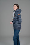 Hera Navy Stripe Full-Zip Hoodie