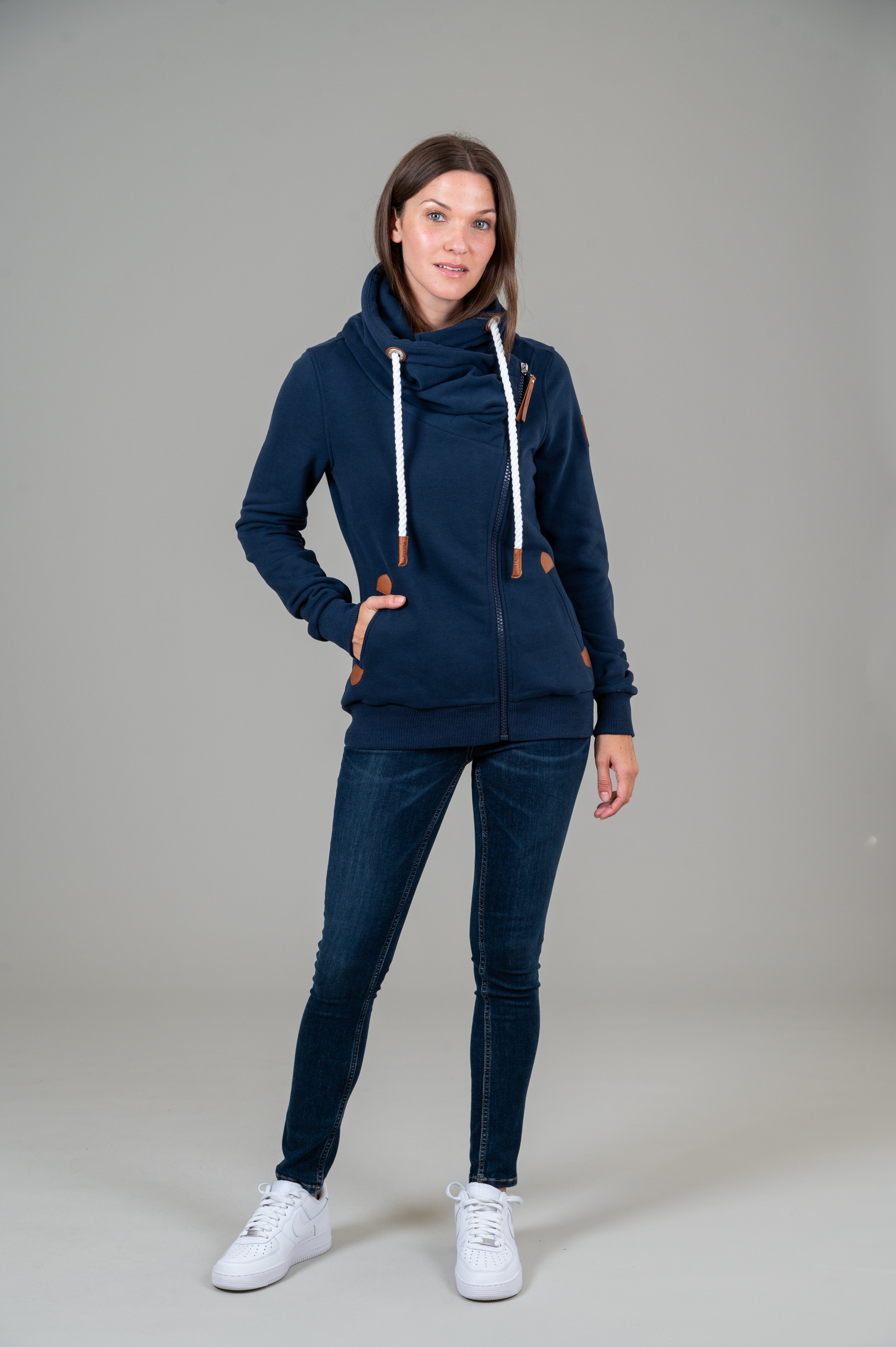 Hestia Oxford Blue Full-Zip Sweatshirt