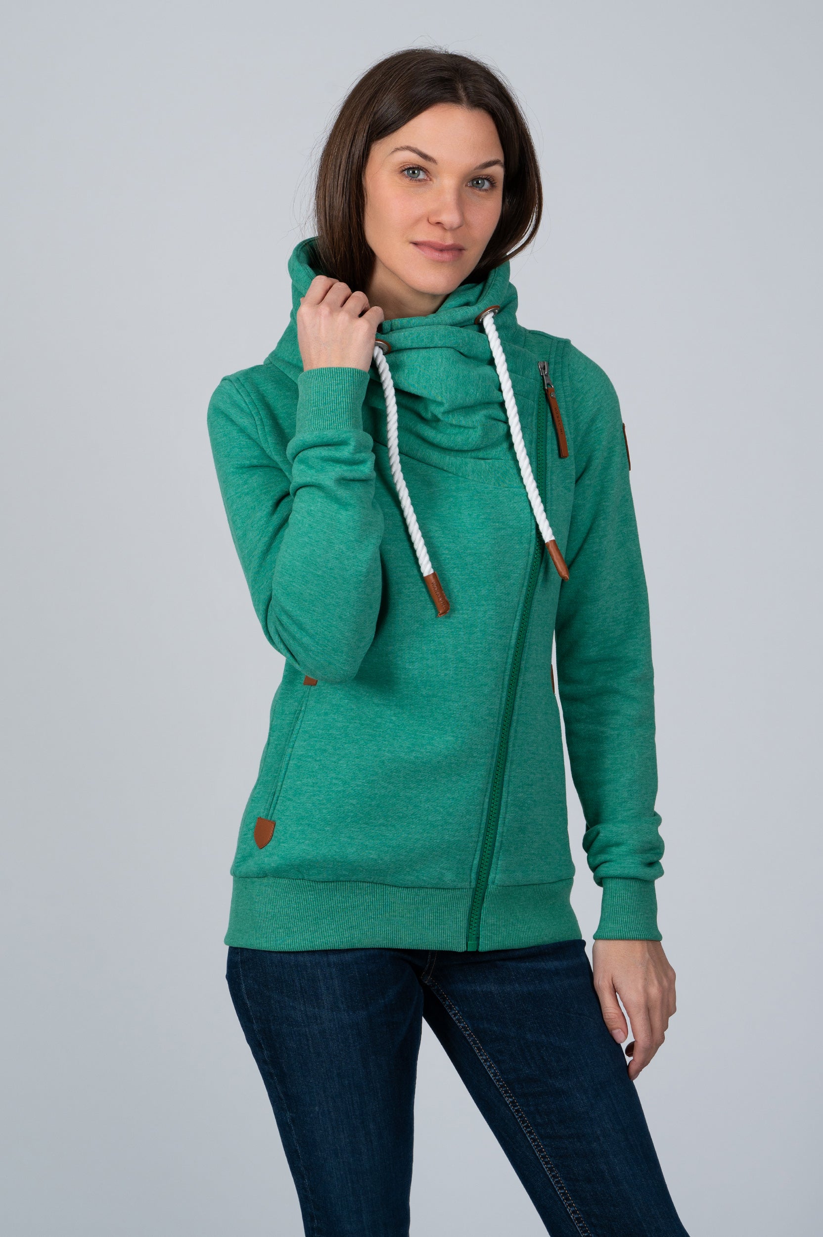 Hestia Duck Egg Green Full-Zip Sweatshirt Main image