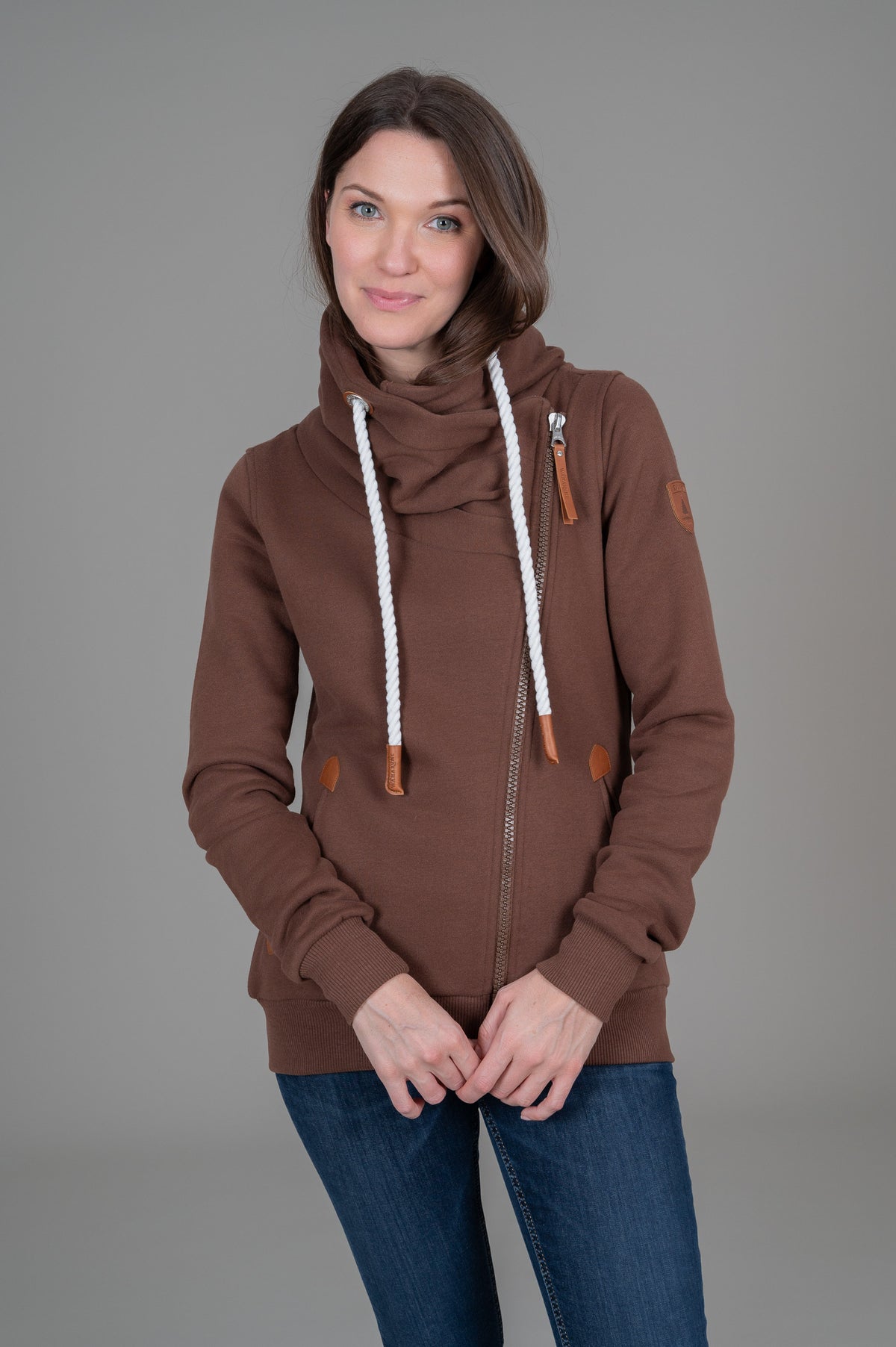 Hestia Mahogany Full-Zip Sweatshirt