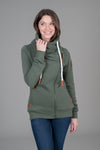 Hestia Moss Green Full-Zip Sweatshirt