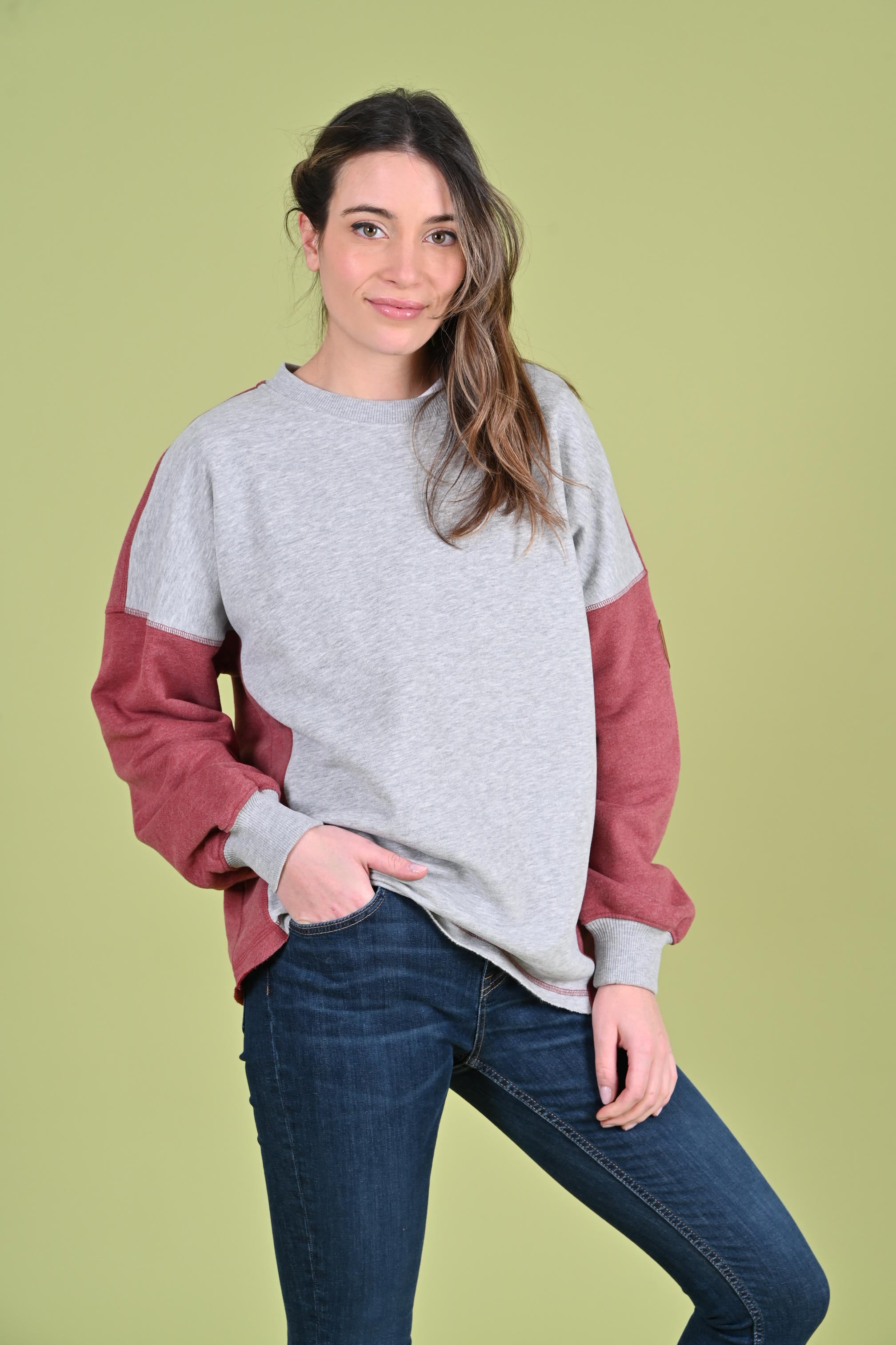 Honor Raw Hem Sweatshirt Light Heather Grey Main image