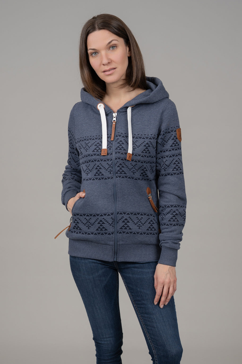 Janie Navy Full-Zip Hoodie