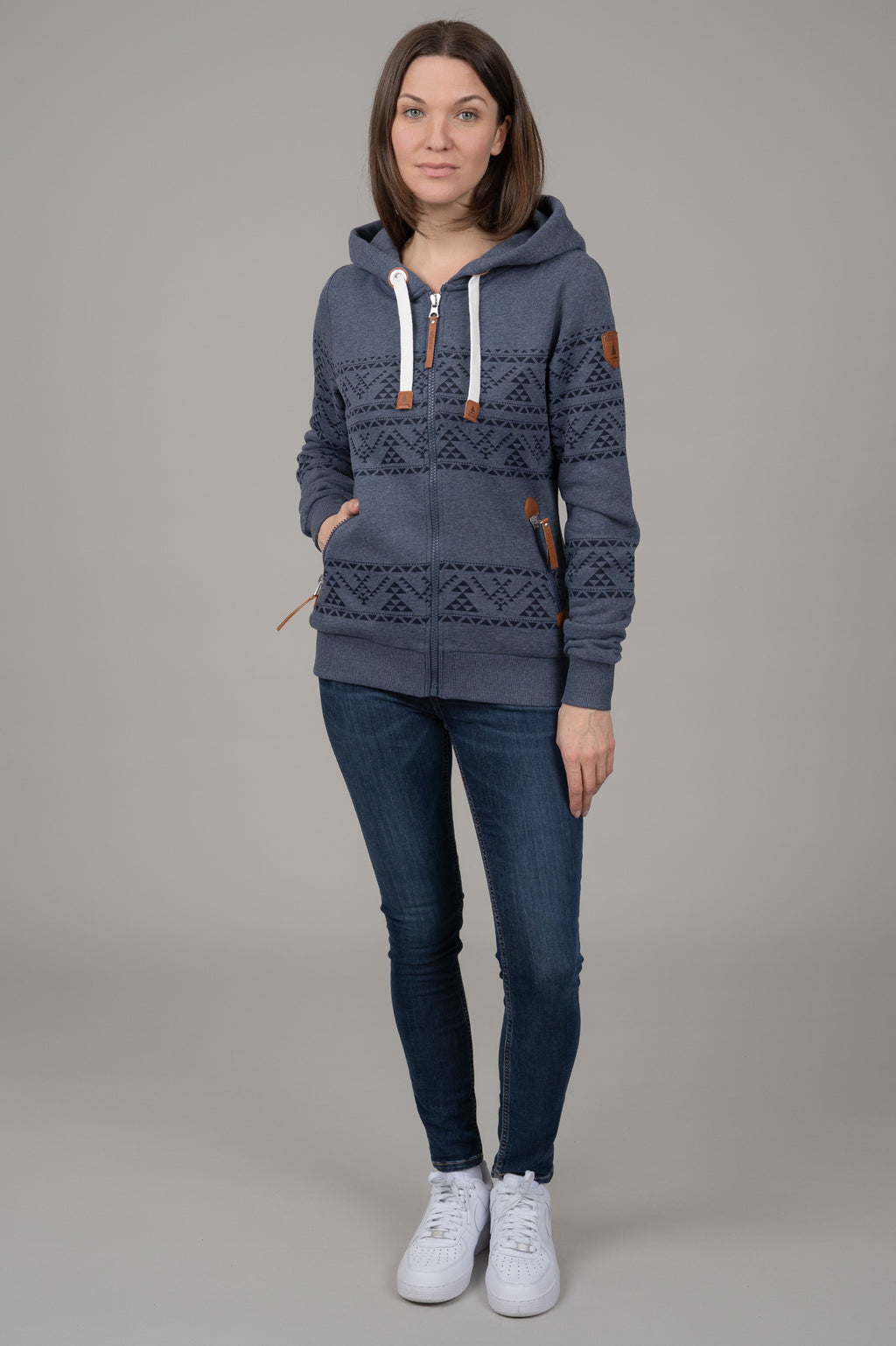 Janie Navy Full-Zip Hoodie