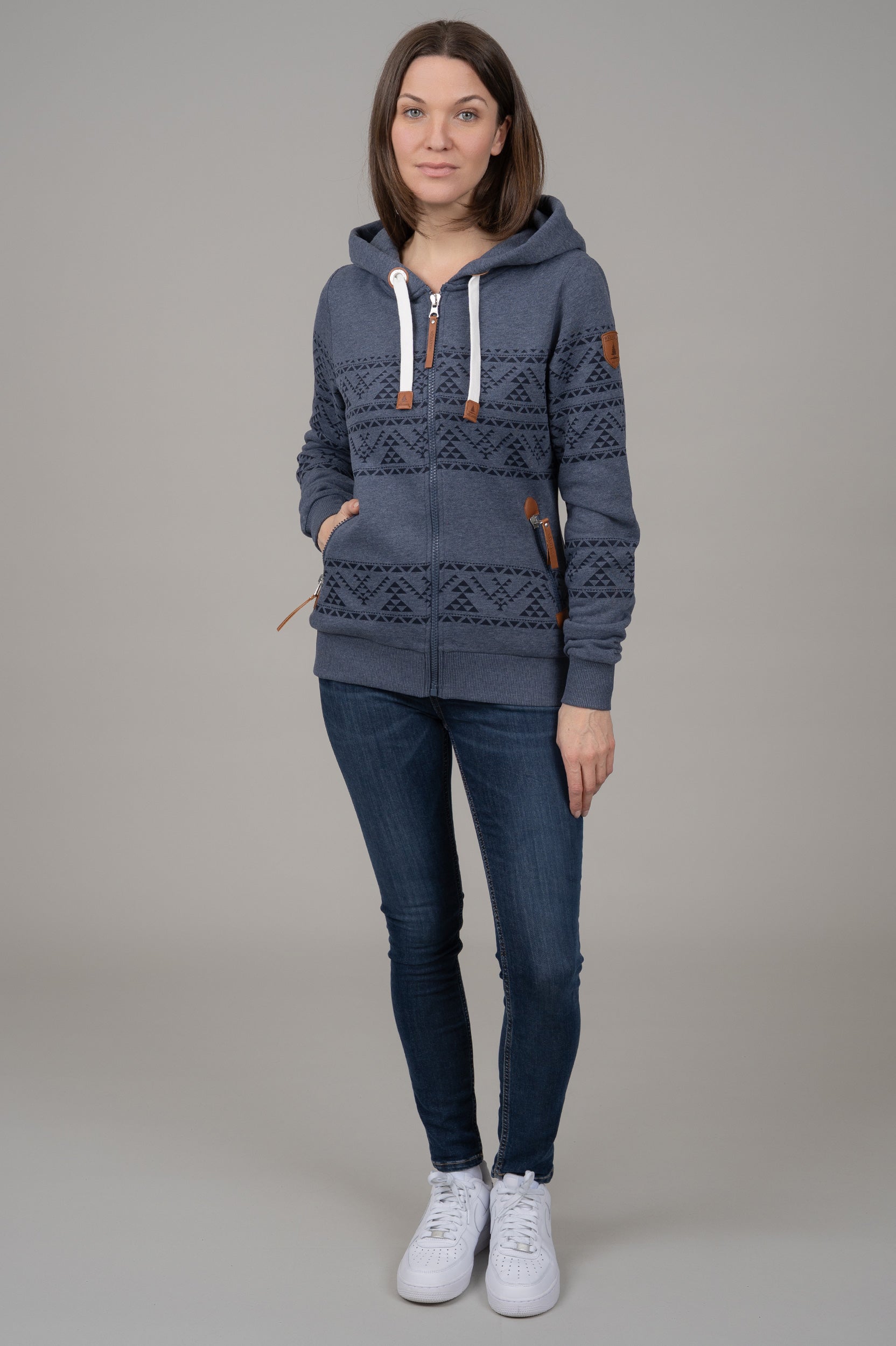 Janie Navy Full-Zip Hoodie