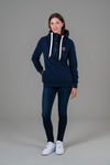 Jas Oxford Blue Button Neck Hoodie