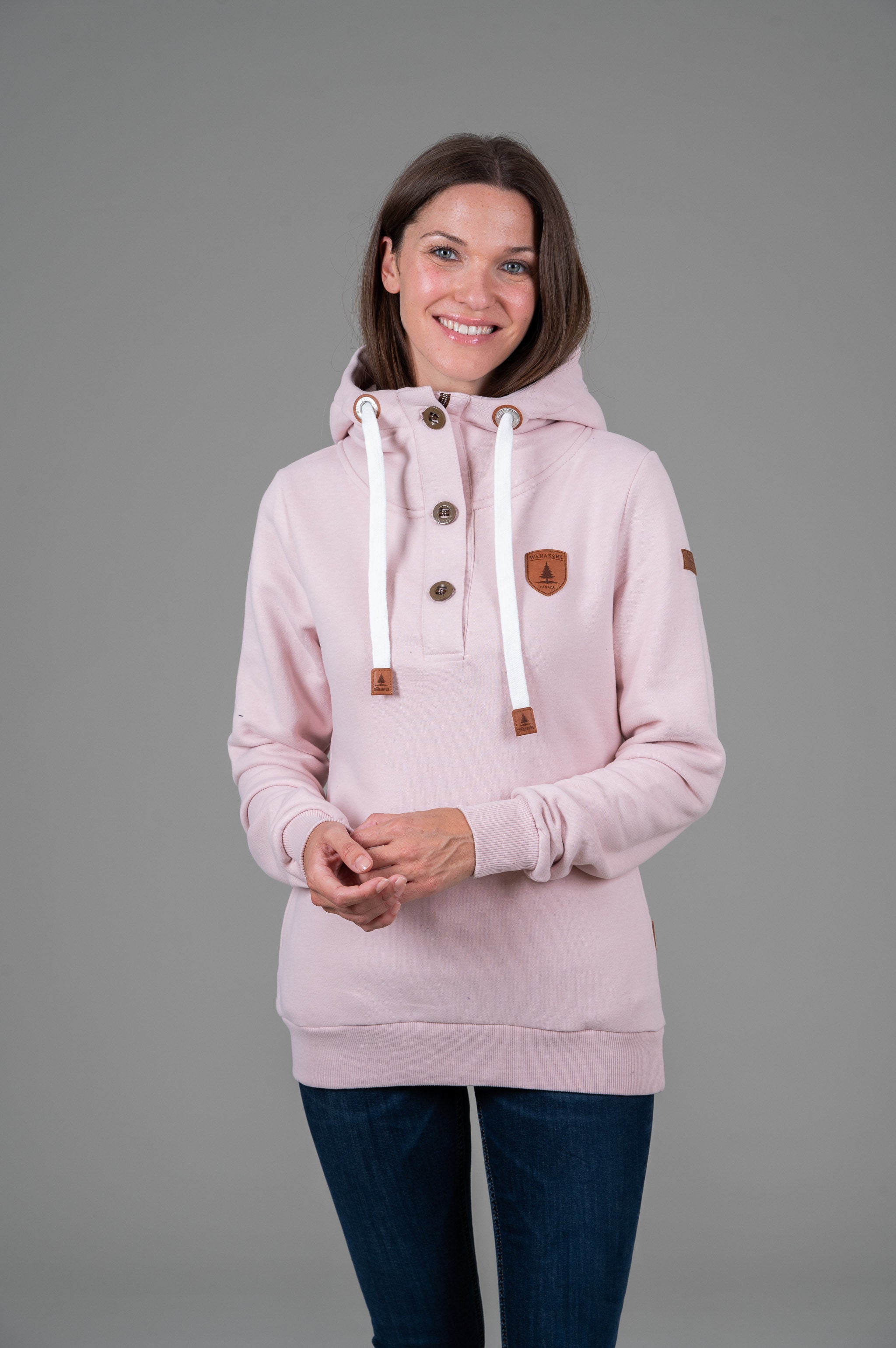 Jas Sepia Rose Button Neck Hoodie Main image