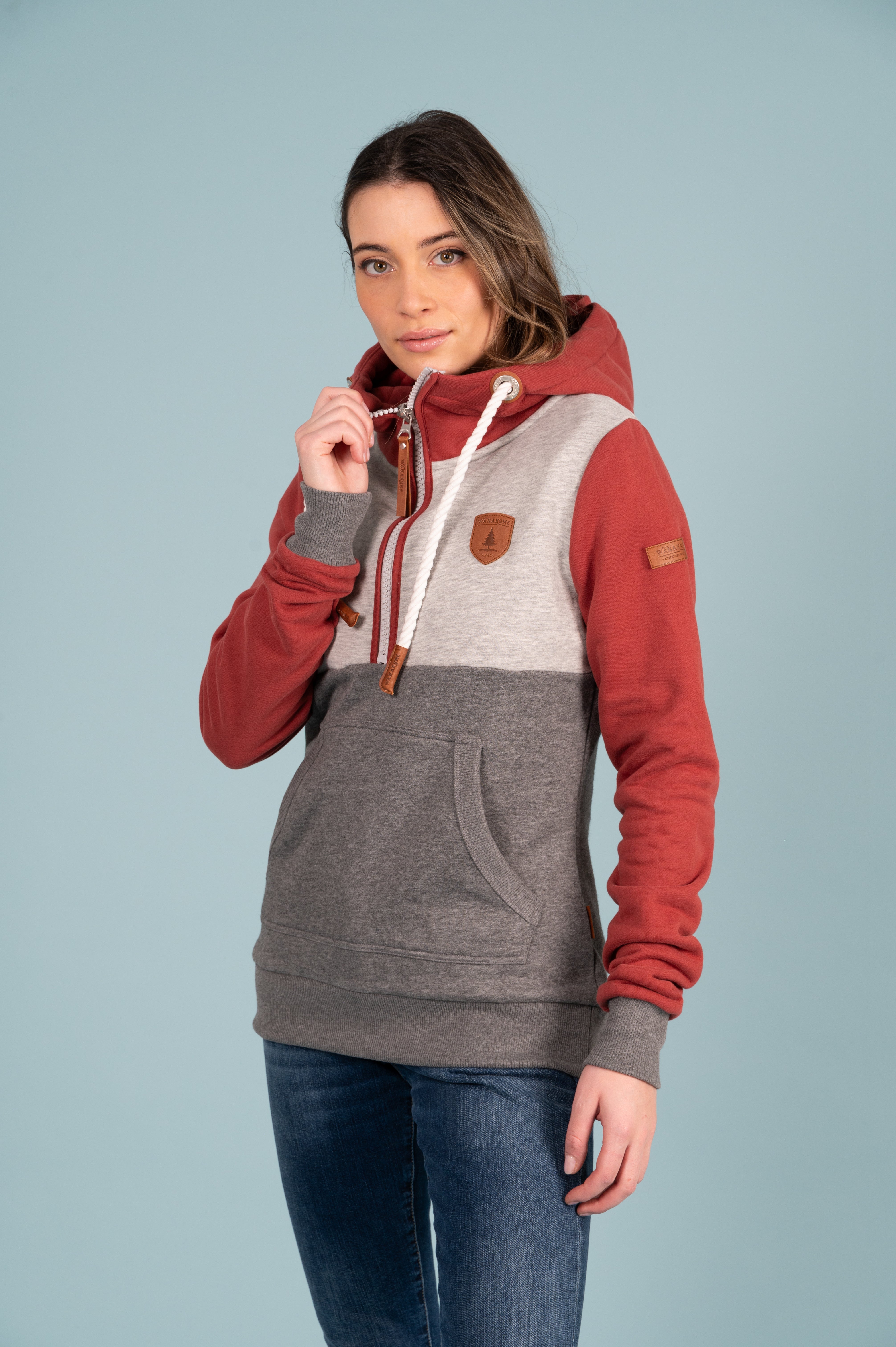 Kaya Half-Zip Hoodie Rustic Red Main image