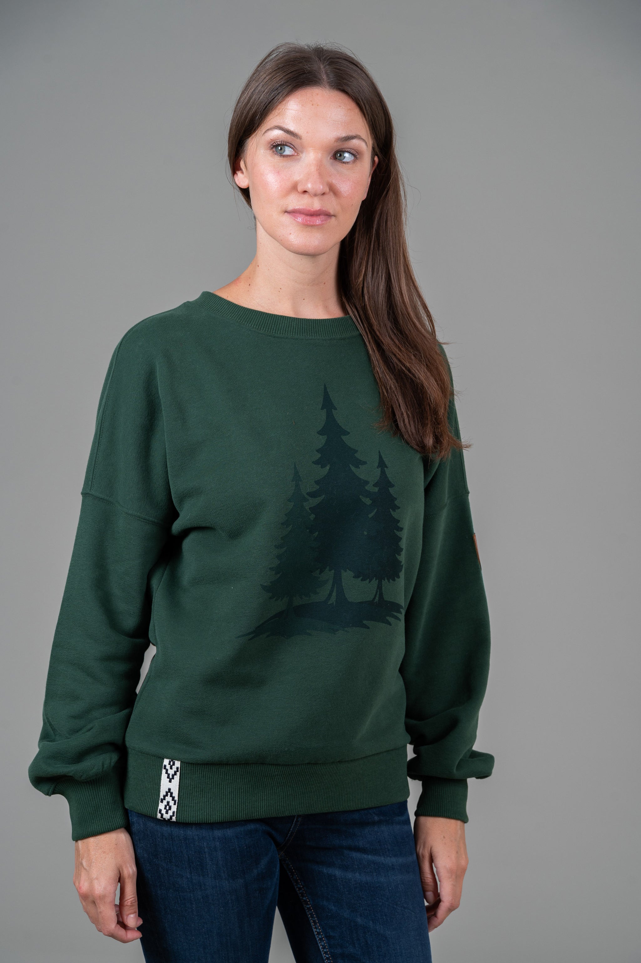 Lone Pines Printed Sweatshirt Deep Forest Main image