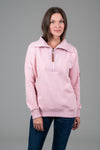 Padma Heather Pink Half-Zip Sweatshirt