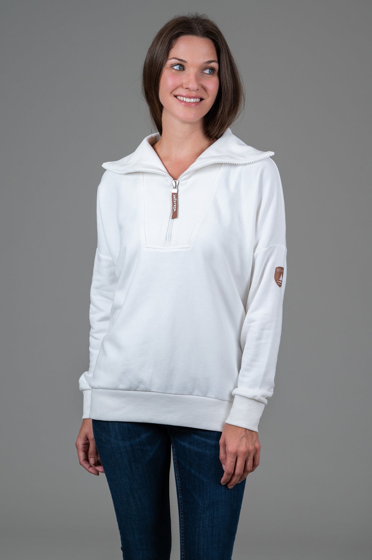 Padma Ivory Half-Zip Sweatshirt
