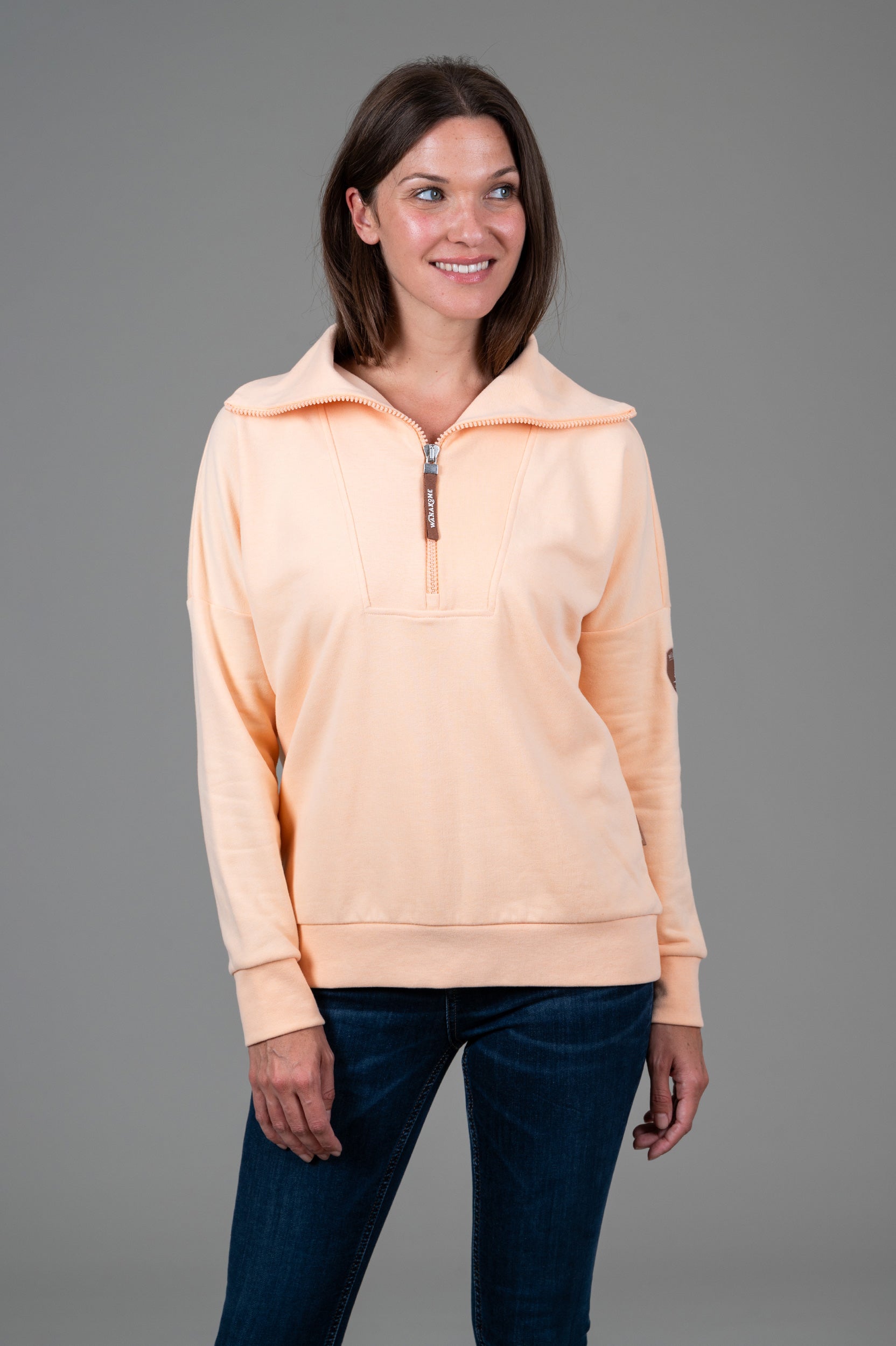 Padma Peach Half-Zip Sweatshirt