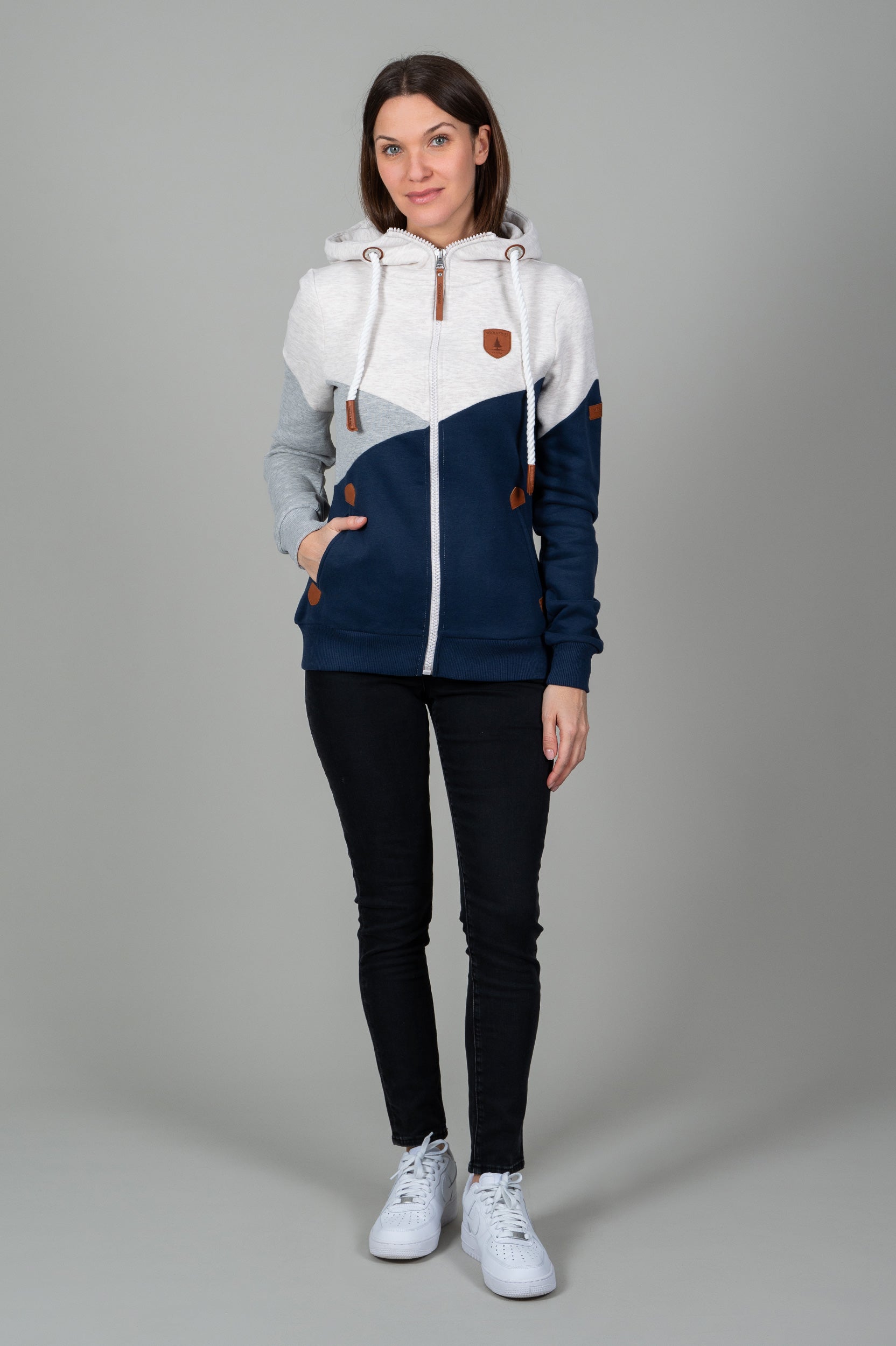 Roxette Oxford Blue Mix Full-Zip Hoodie
