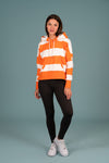 Wanakome Women's Hydron Cropped Hoodie Striped Tangerine