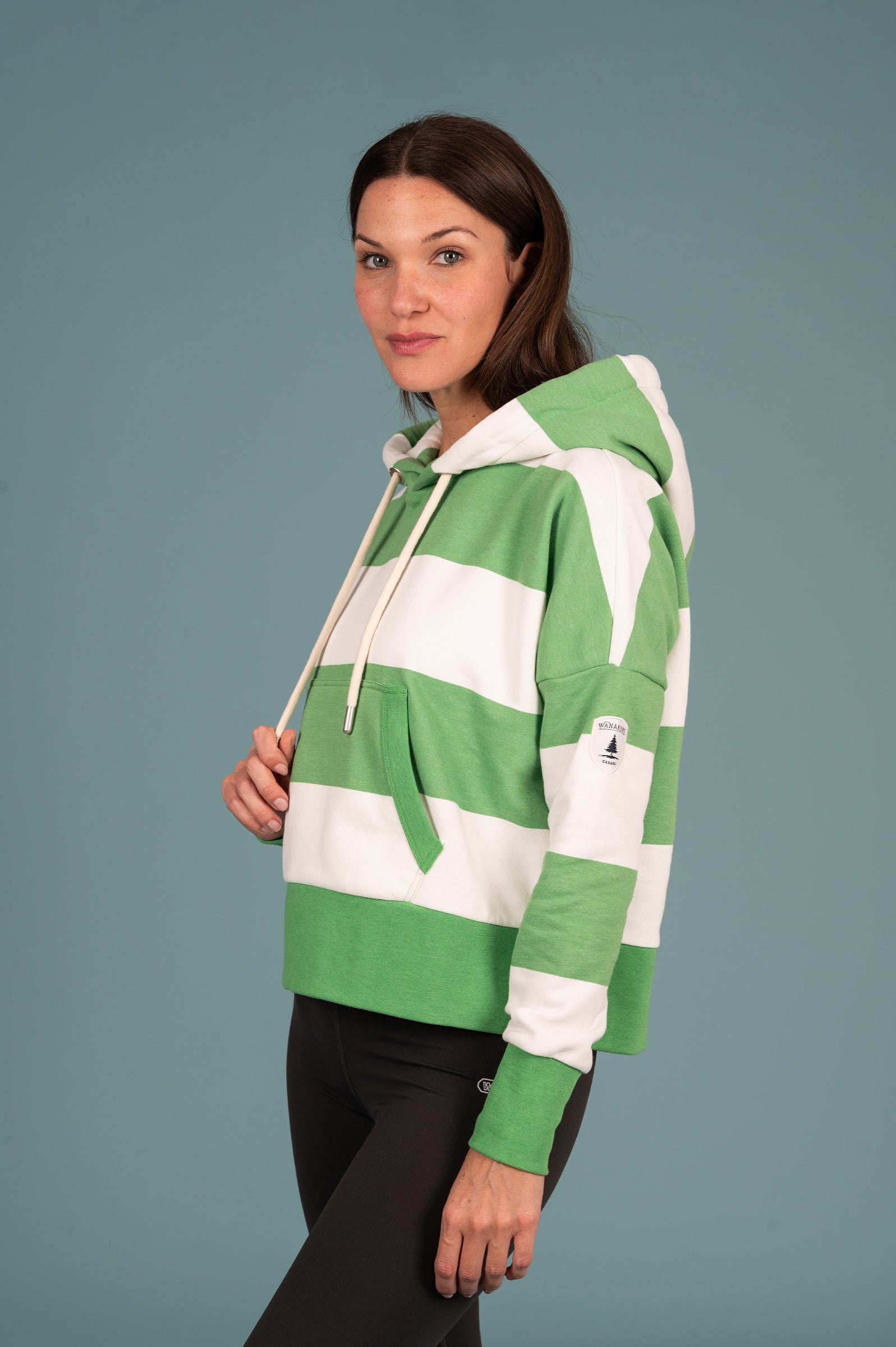 Hydron Cropped Hoodie Striped Wasabi Image secondaire