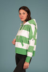 Wanakome Wanakome Women's Hydron Cropped Hoodie Striped Wasabi