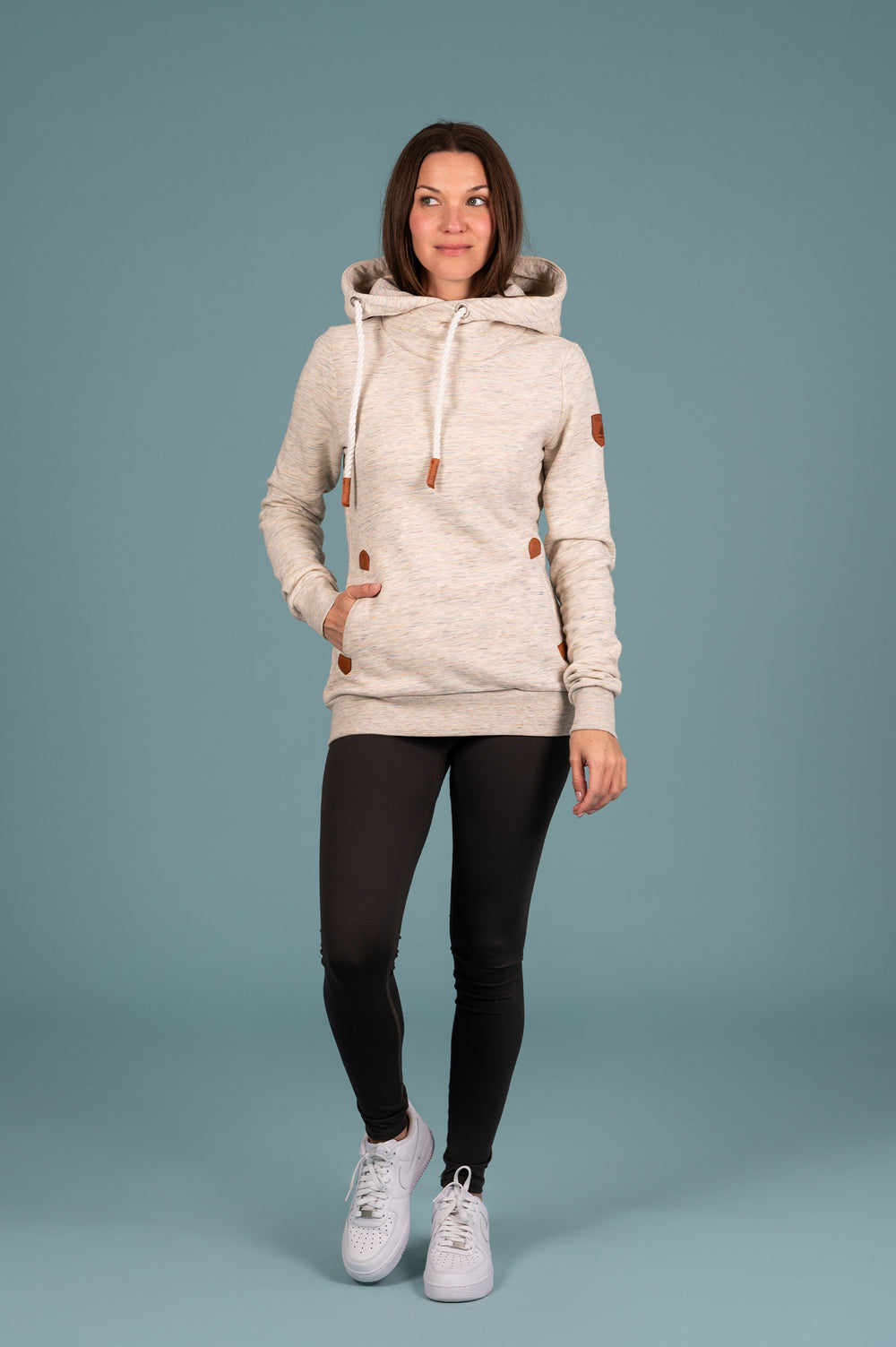 Wanakome Women's Gemma Heather Ivory Hoodie Multi