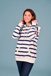 Wanakome women's hoodie Billie2 Ivory Stripe Hoodie