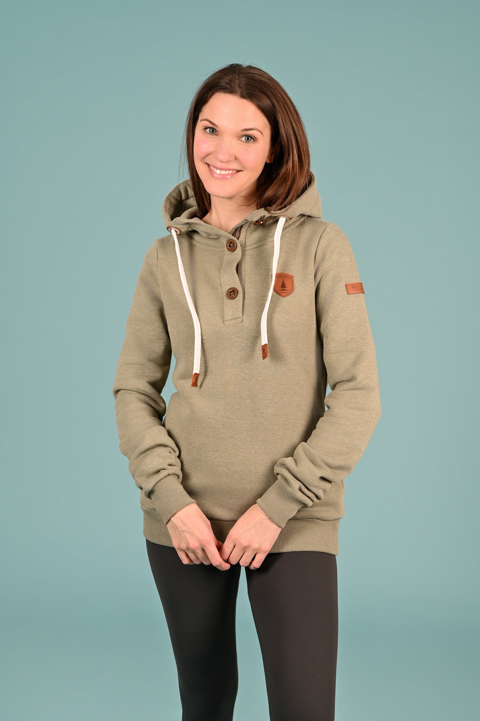 Wanakome women's hoodie half button pullover Jas hoodie in surplus2 Main image