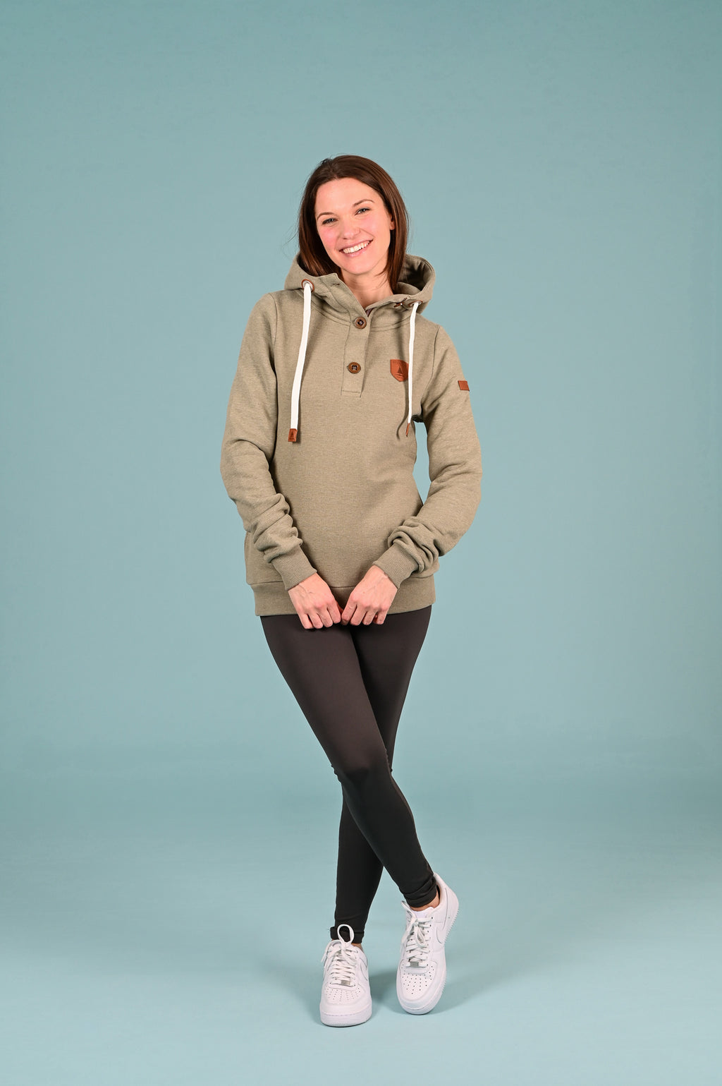 Wanakome women's hoodie half button pullover Jas hoodie in surplus2