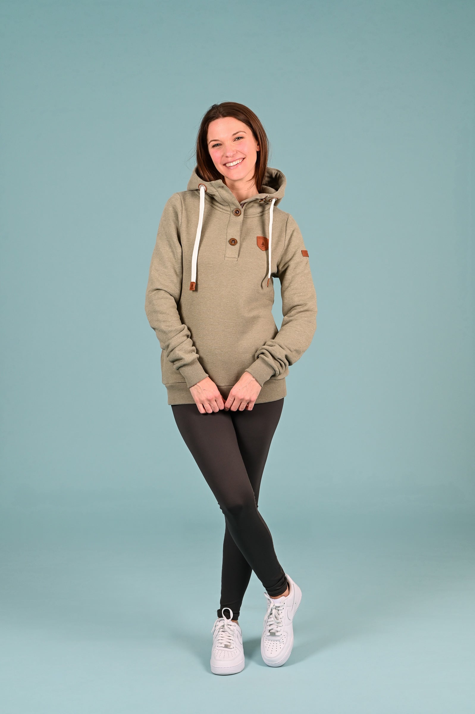 Wanakome women's hoodie half button pullover Jas hoodie in surplus2