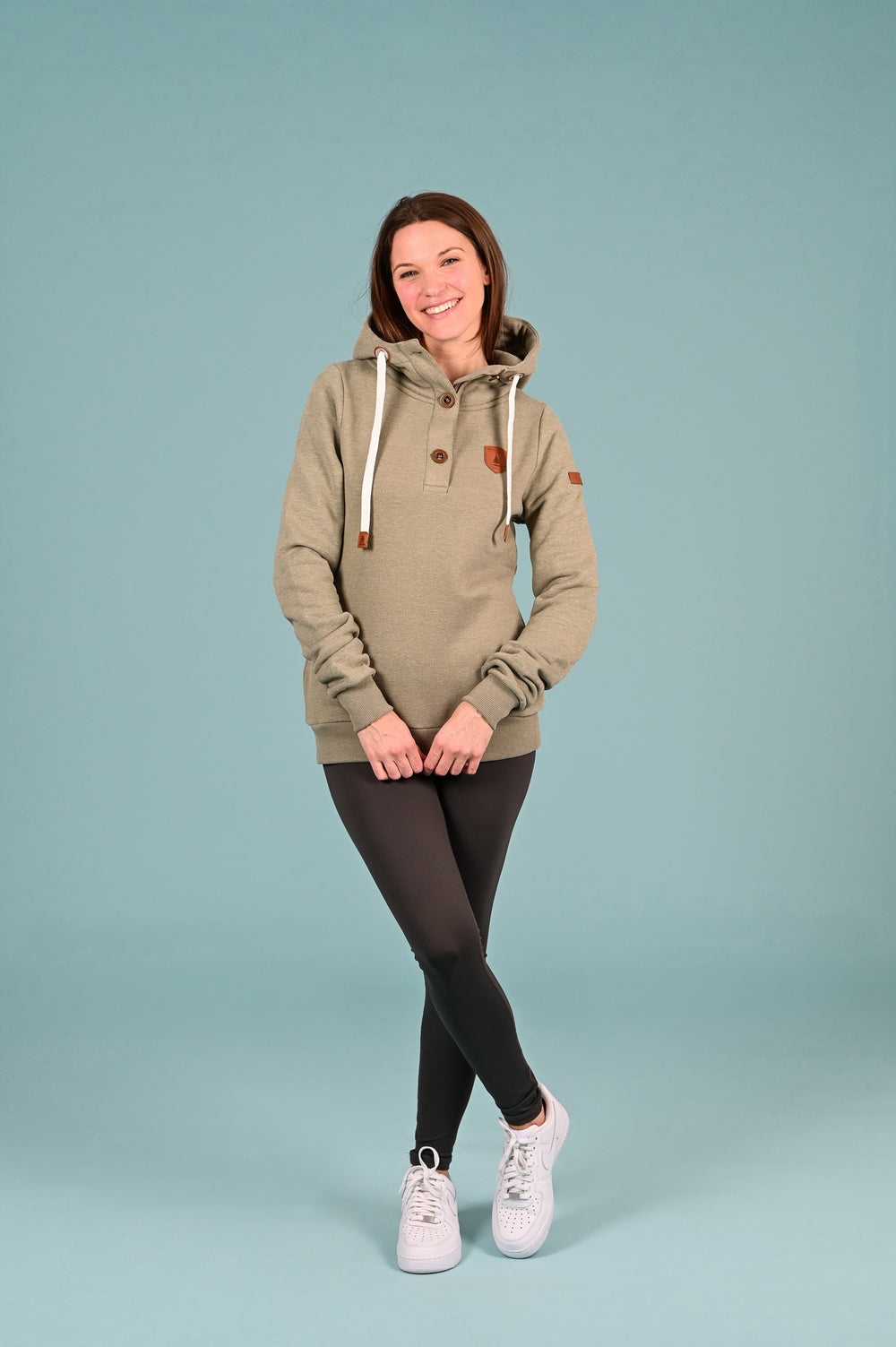 Wanakome women's hoodie half button pullover Jas hoodie in surplus2