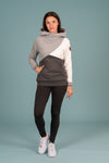 Wanakome Women's Mika Colorblock Hoodie in Carbon Mix