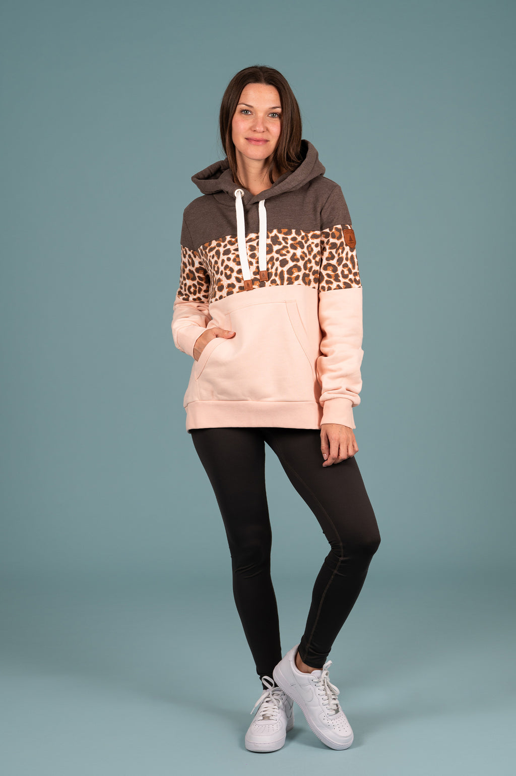 Lucia Printed Hoodie Choco Mix
