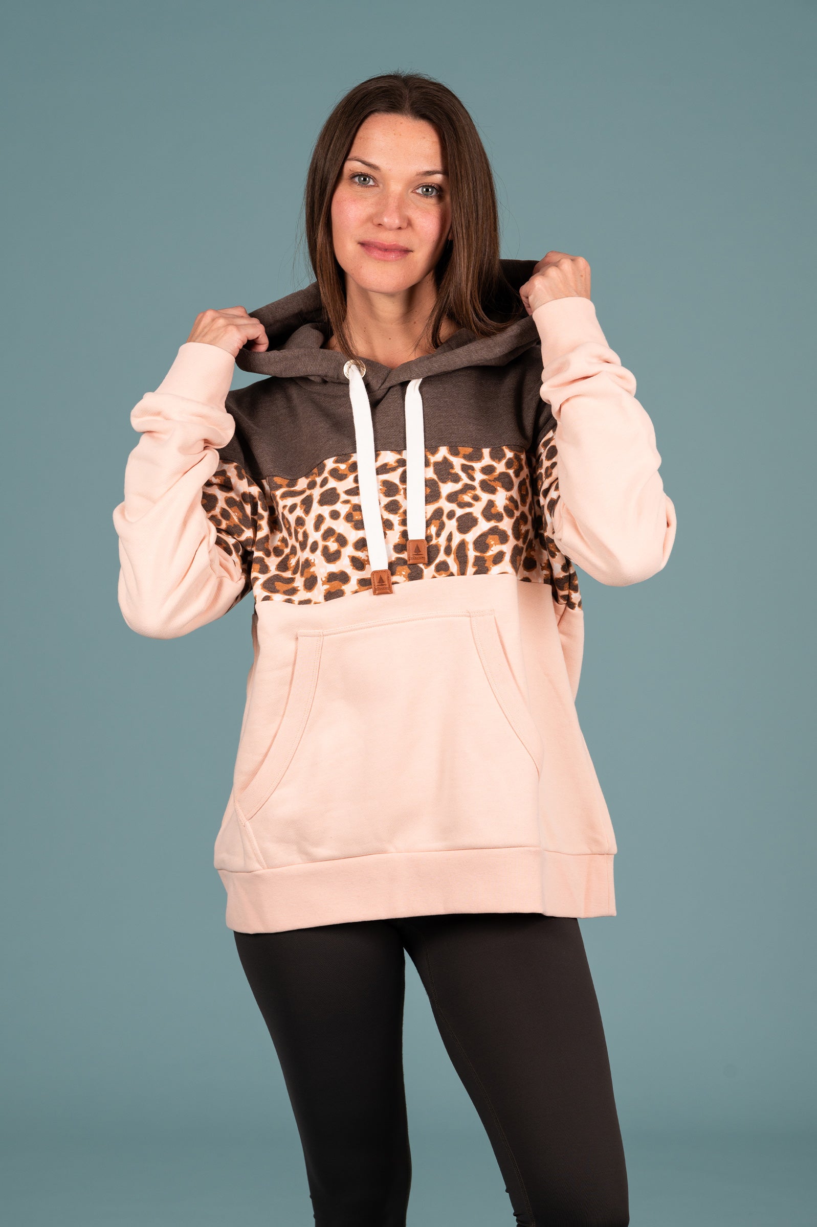 Lucia Printed Hoodie Choco Mix Main image
