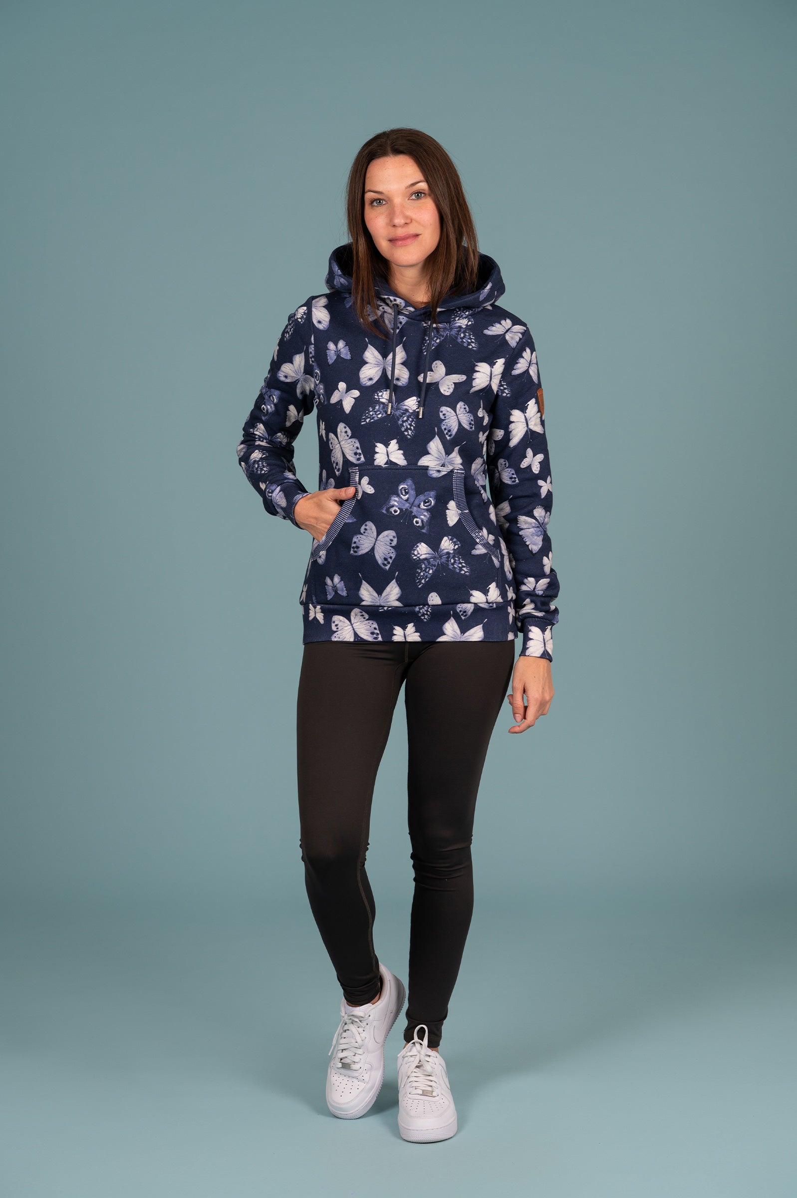 Namya Butterfly Printed Hoodie Indigo Secondary image