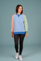 Wanakome Women's Panna Multi-Stripe Sweatshirt