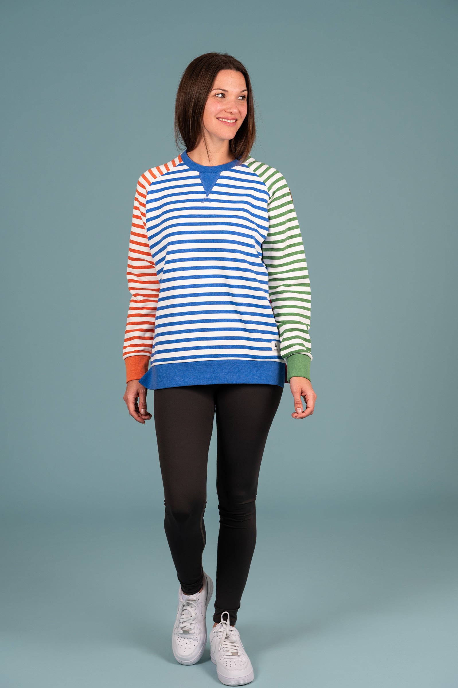Wanakome Women's Panna Multi-Stripe Sweatshirt