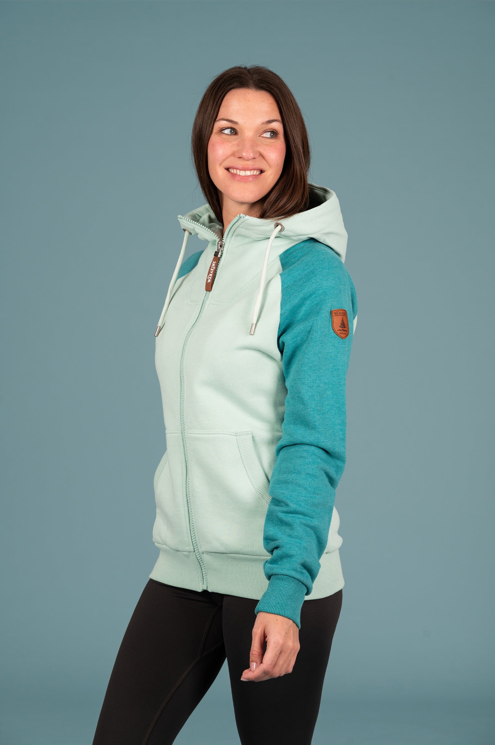 Wanakome Women's Zip-Up Hoodie in Lake Lichen Main image