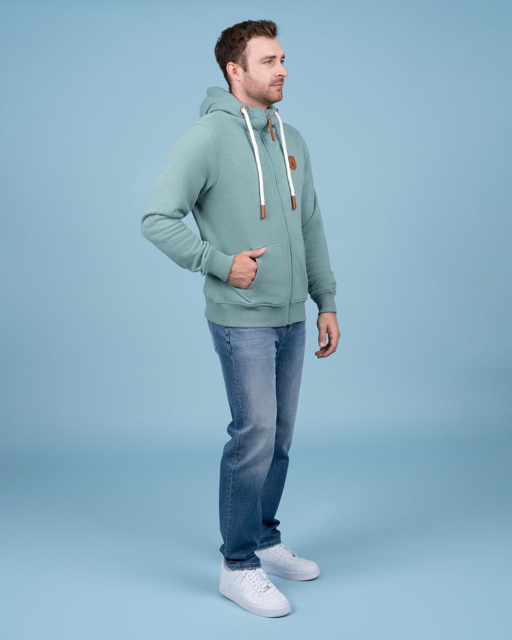Zeus Cabin Green Full-Zip Hoodie