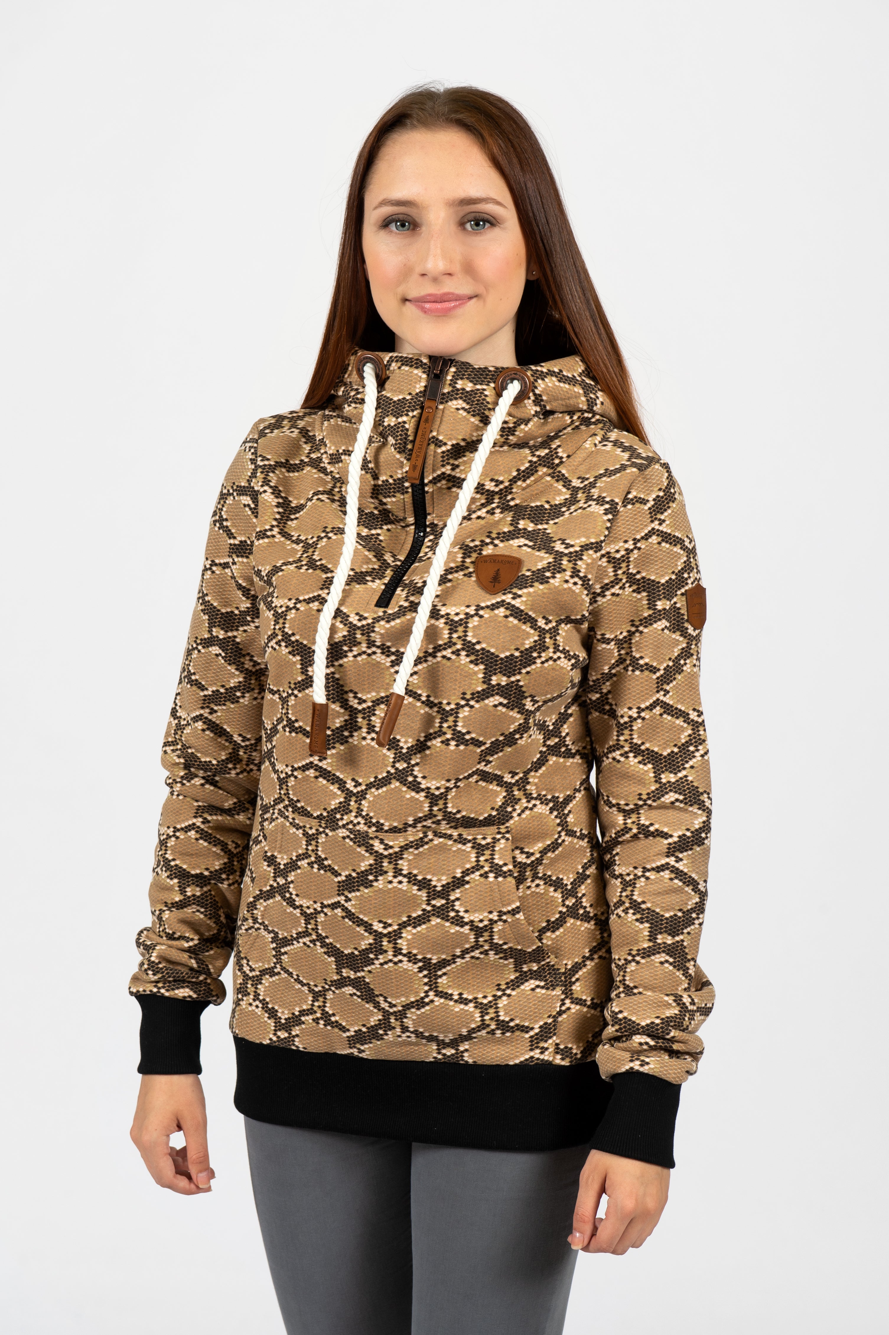 Taylor Snake Neutral/Black Half-Zip Hoodie Main image