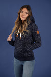 Georgia Printed Navy Hoodie