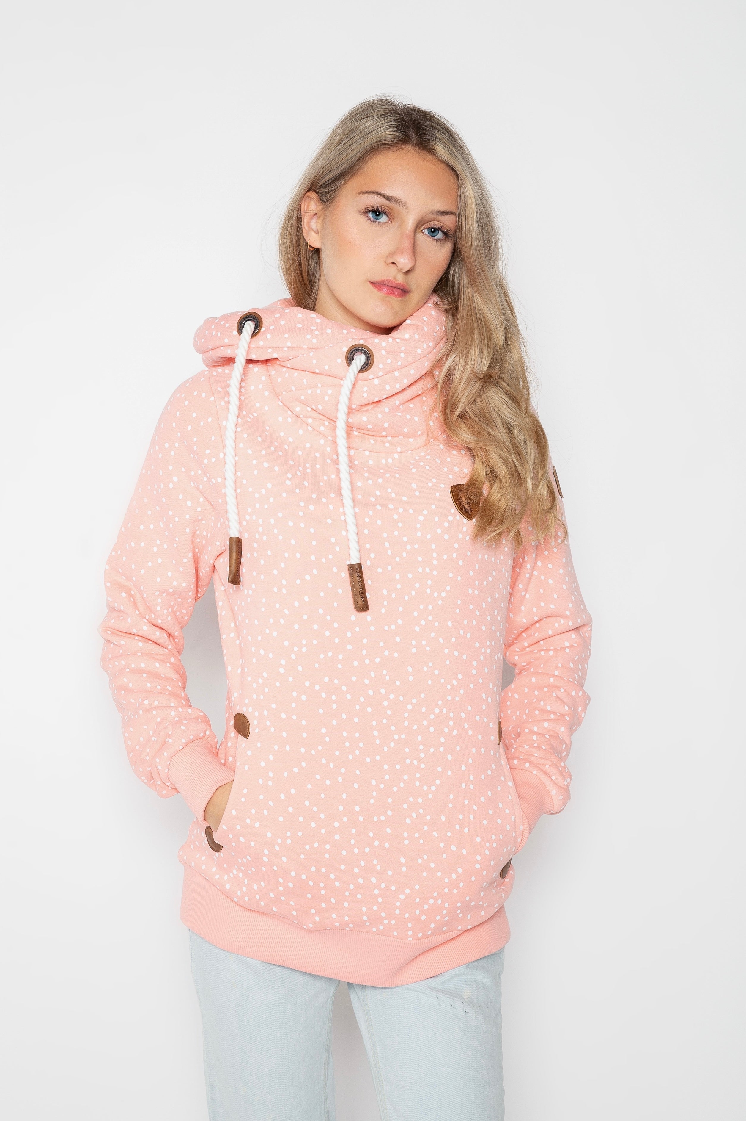 Artemis Minidots Peach White Hoodie Main image