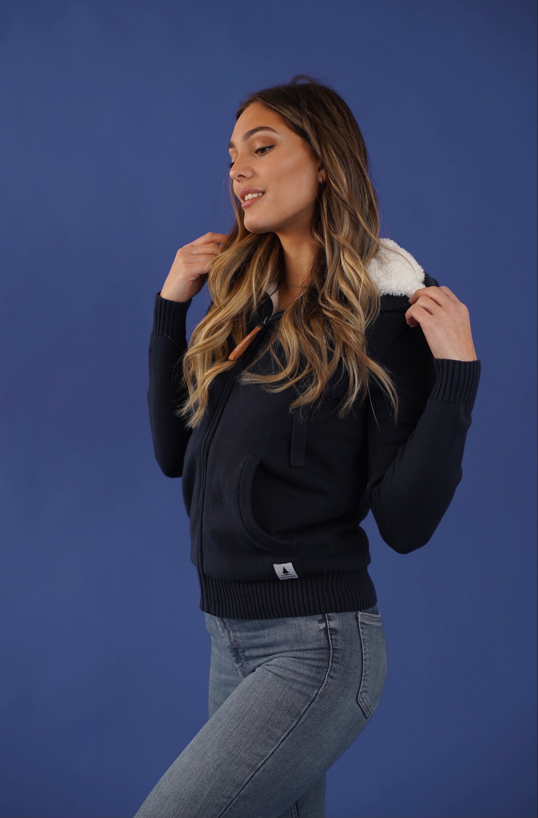Luna Navy Zip Hoodie Secondary image