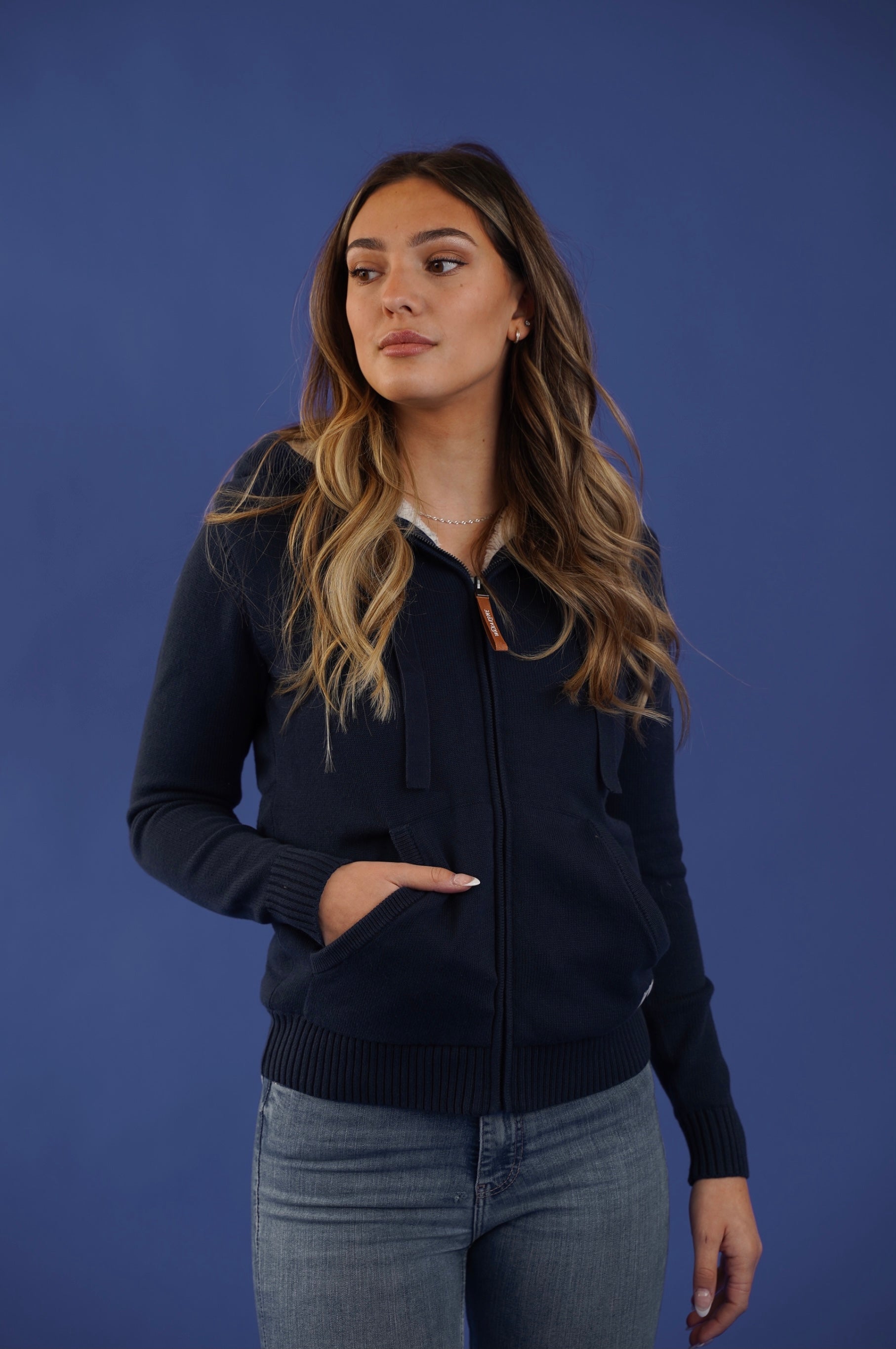 Luna Navy Zip Hoodie Main image